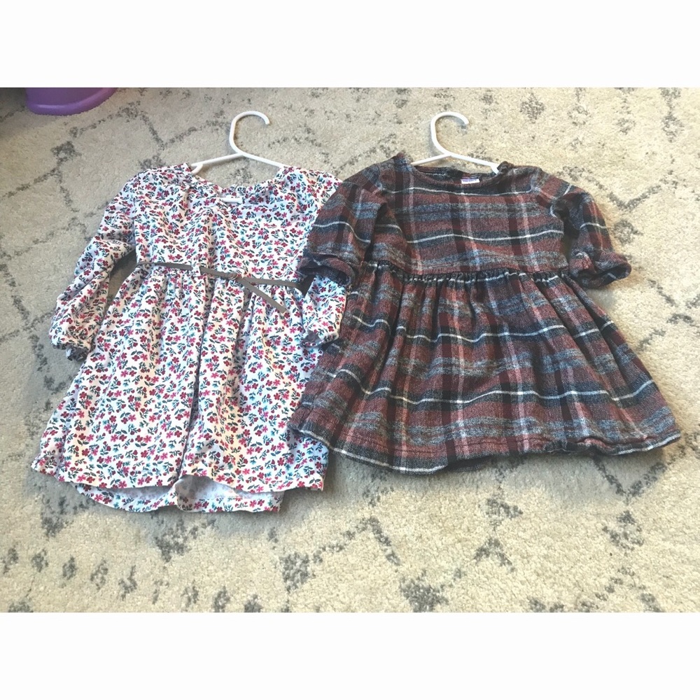 TWO Carters 18 Month Dresses - Plaid & Floral